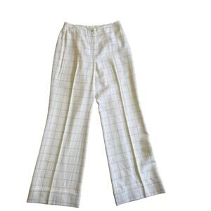 Classiques Entier Wool Pants Windowpane Plaid Wide Leg Vintage Sz 6